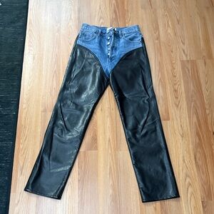 Agolde Black and Blue Straight Leg Jeans